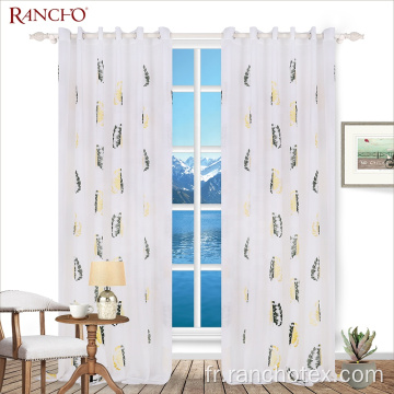 Curtain transparent de la broderie de luxe en polyester